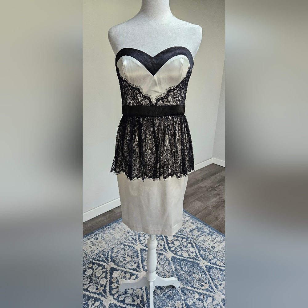 Black and cream short dress.